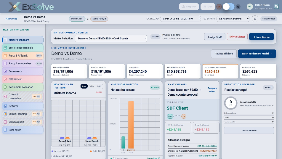 ExSolve Matter Dashboard